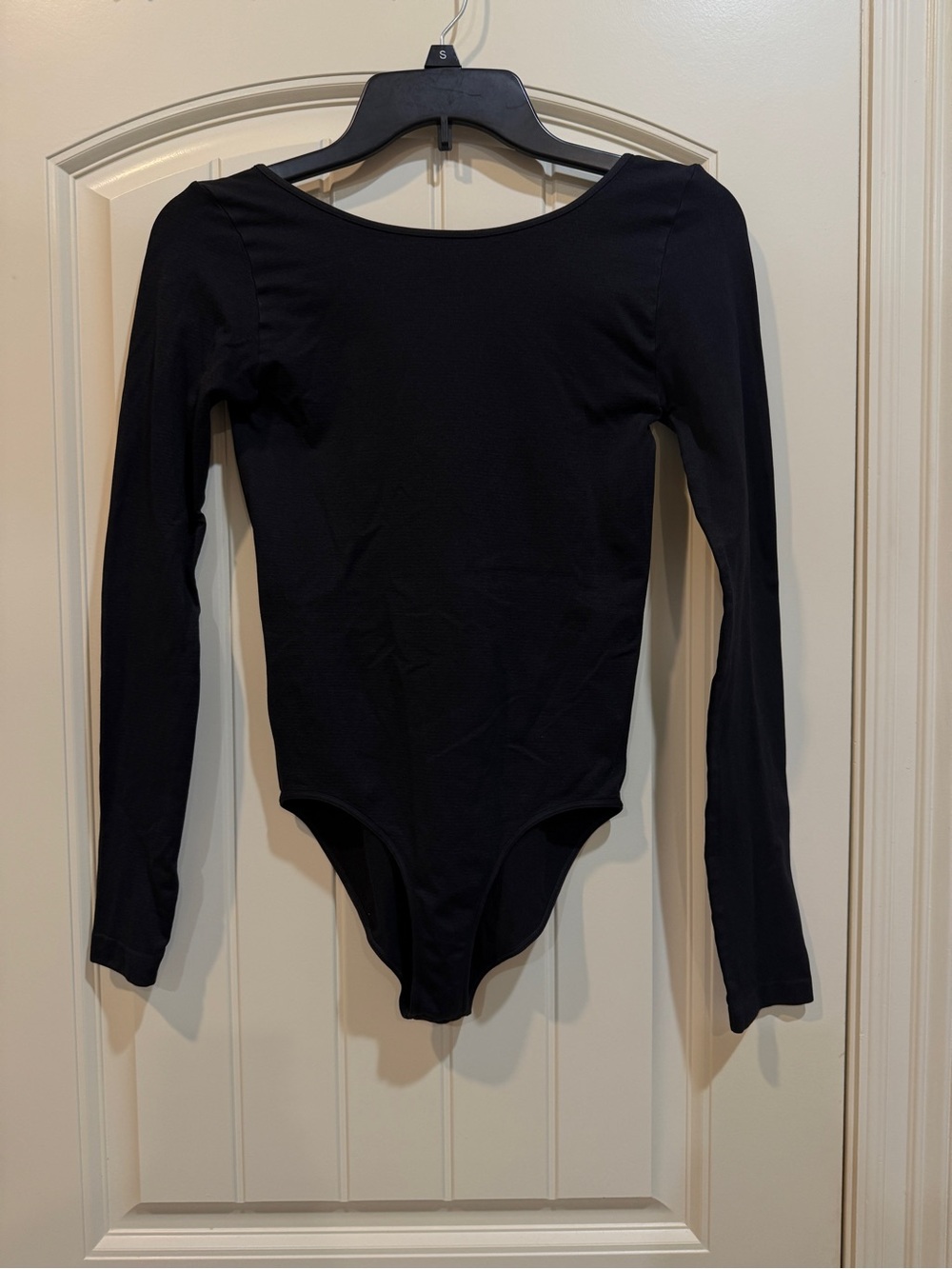 Black Long-Sleeve One-Piece Bodysuit